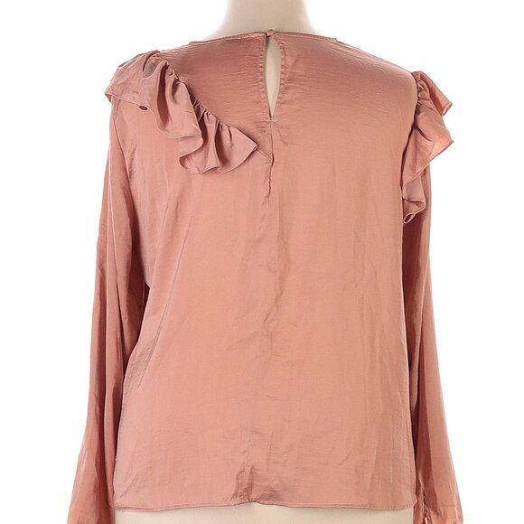 Lane Bryant Long Sleeve Ruffle Pink Blouse Size 20 - Picture 2 of 4